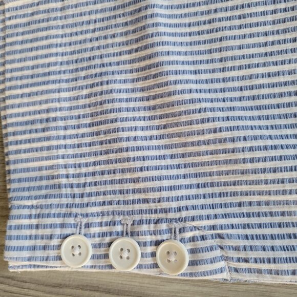 Talbots Womens Blue & White Striped Cropped Pants W/Button Hem Size 12 Petite 1 - Picture 3 of 5